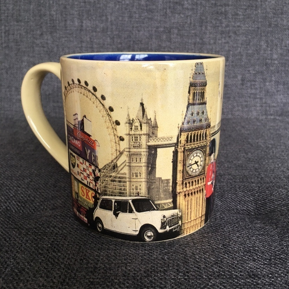 LONDON Travel Sights Coffee, Tea Mug, Yellow, Blue, 15 oz - Picture 6 of 14